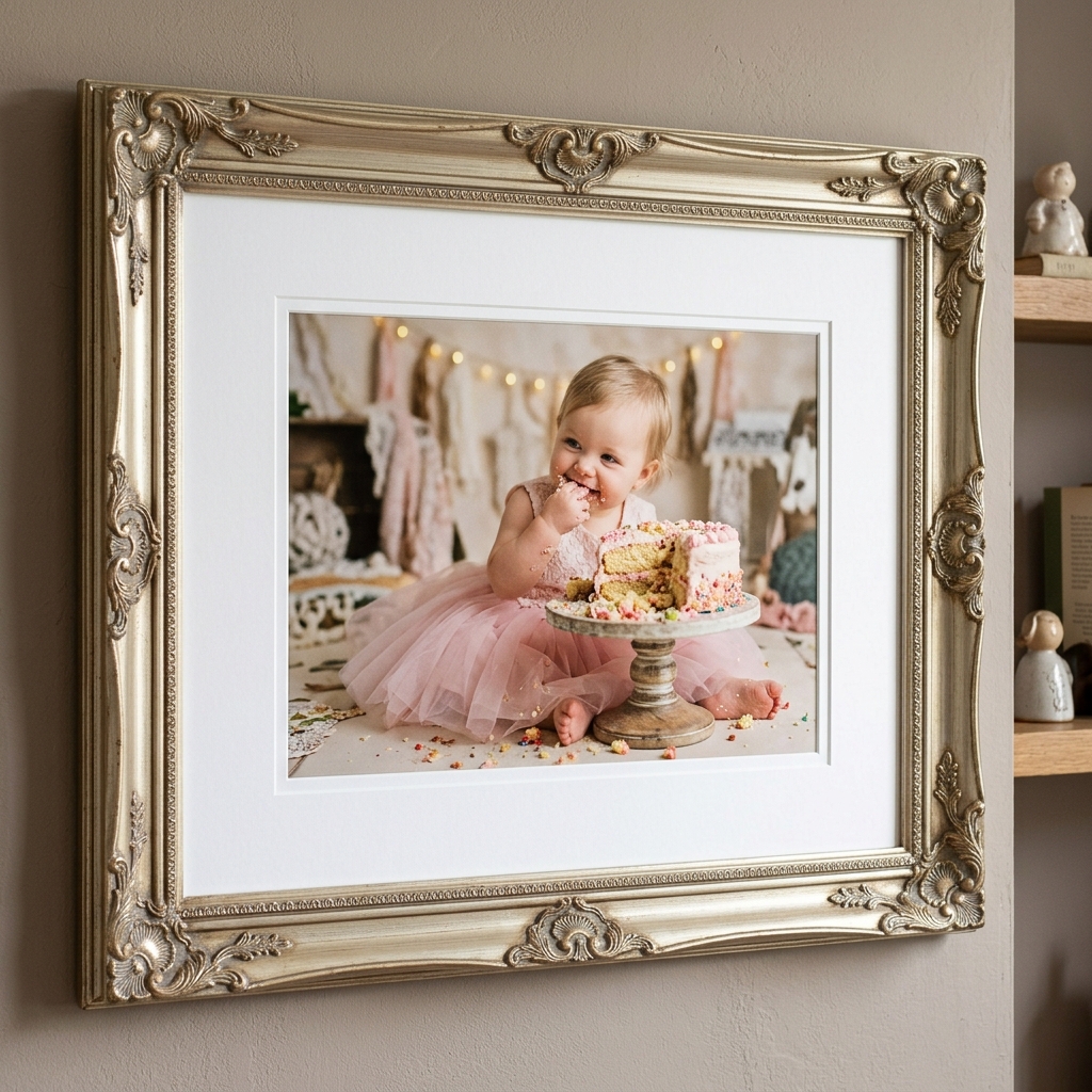Framed & Matted Cake Smash Fine Art Print